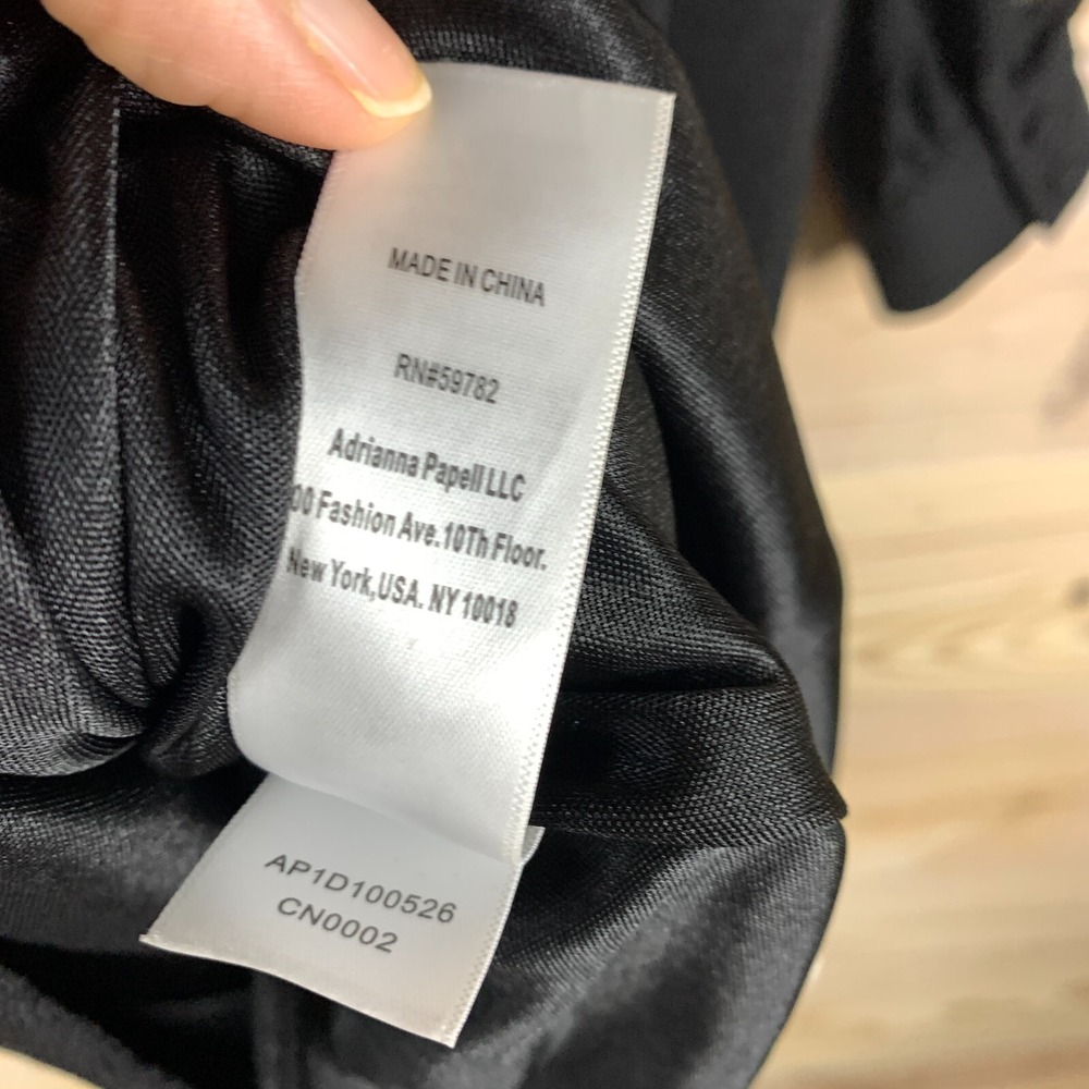 Adrianna Papell Black Long Sleeve Sheer Sleeve Cocktail Dress - Picture 10 of 16